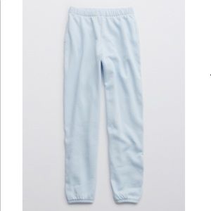NWT Aerie Fleece-of-Mind high waisted jogger Eyelet Blue